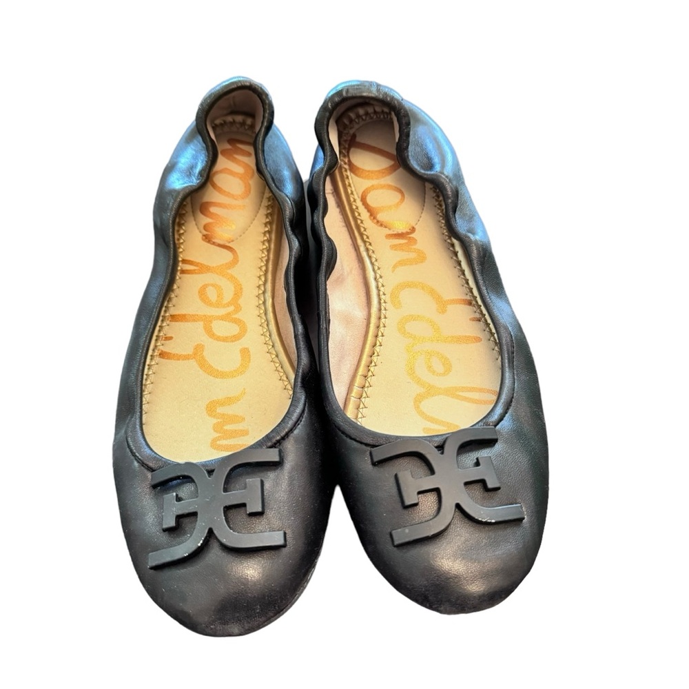Sam Edelman Florence Black Leather Flats Size 8.5